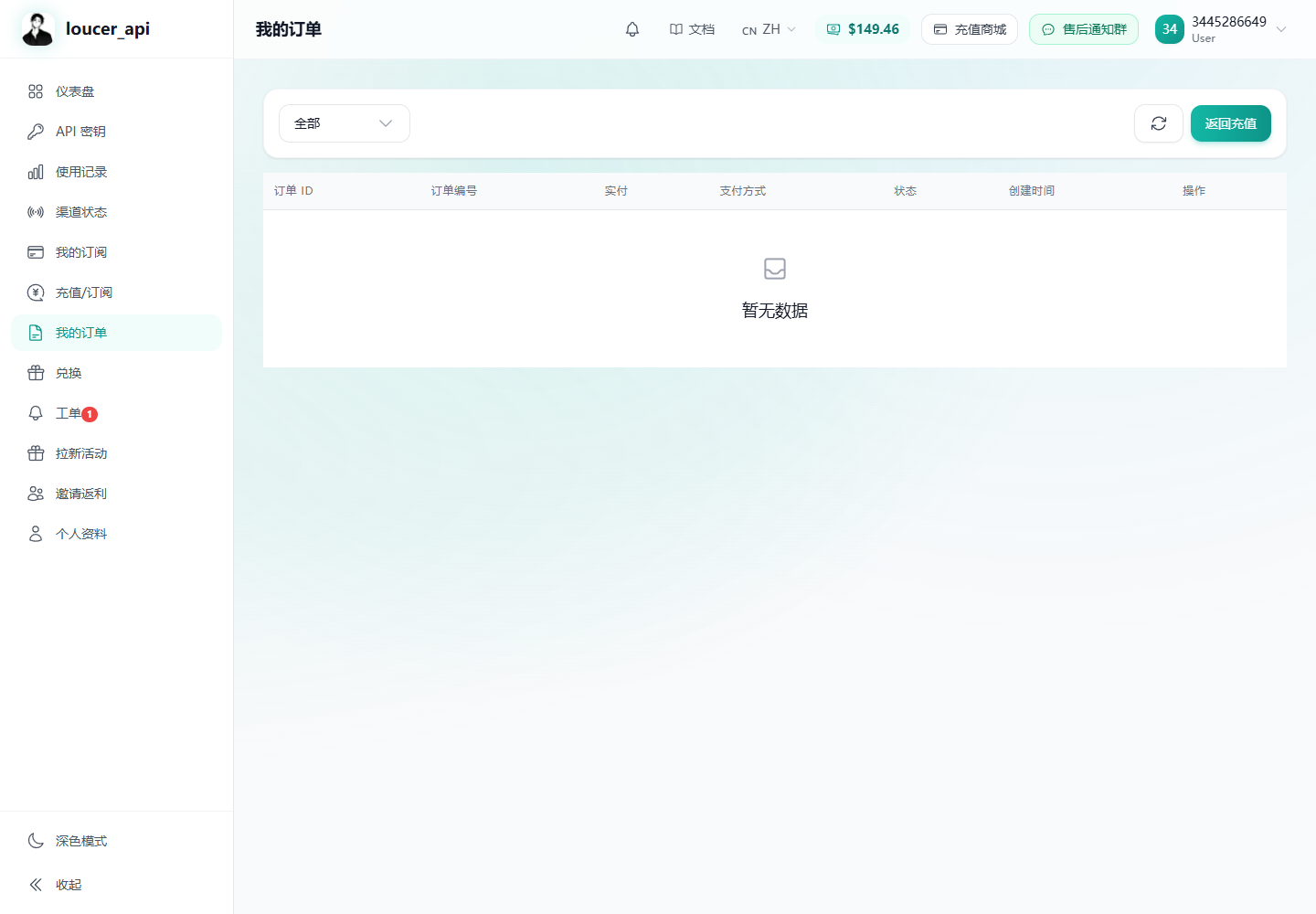 订单页面